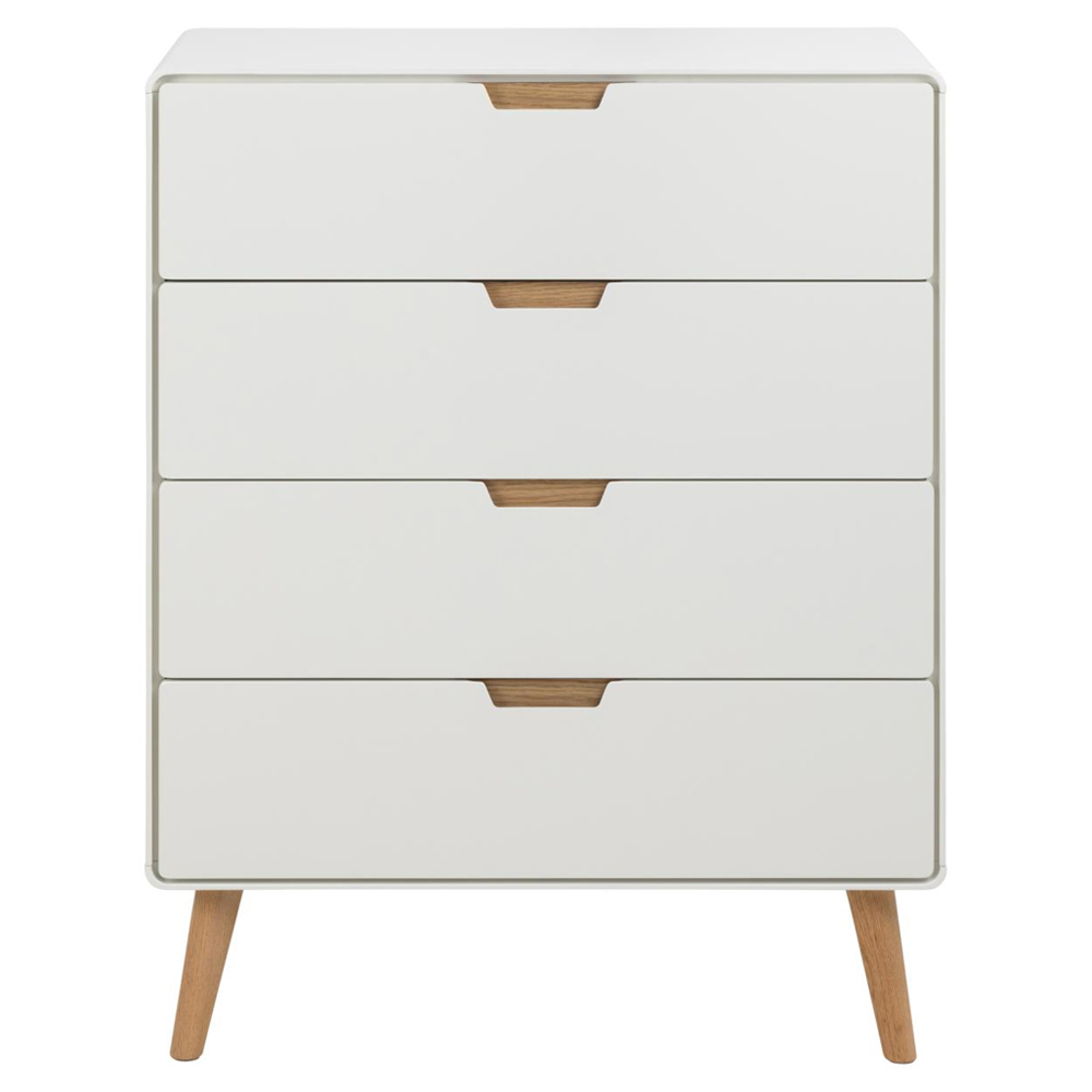 Lincoln Wooden Chest Of 4 Drawers In White And Oak