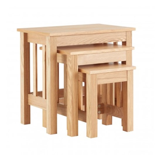 Lincolno Set Of 3 Wooden Nesting Tables In Ash