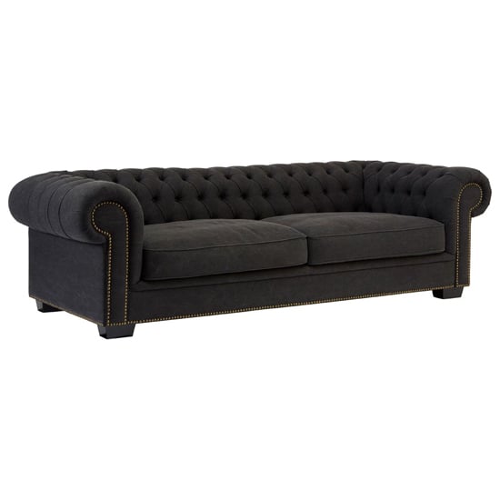 Read more about Lincolno upholstered fabric 3 seater sofa in black