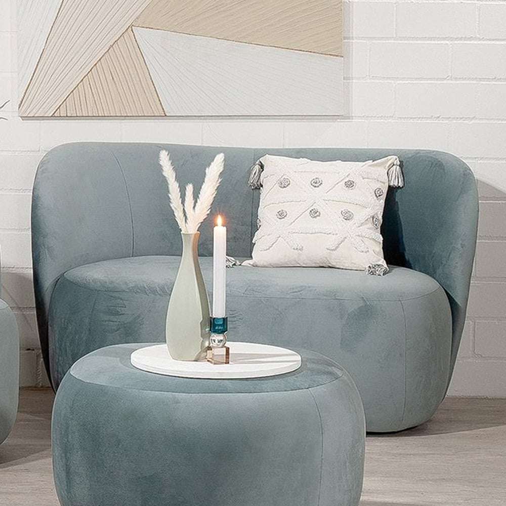 Lincolnton Fabric 2 Seater Sofa In Blue
