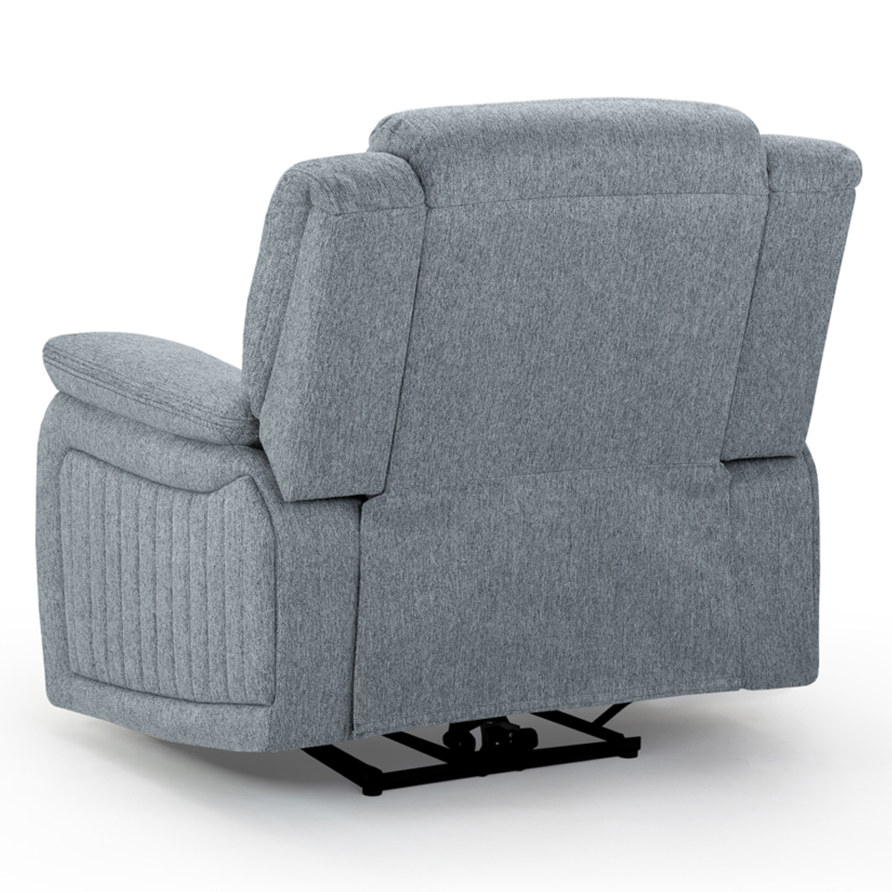Lindsay Fabric Electric Recliner 1 Seater Sofa In Grey