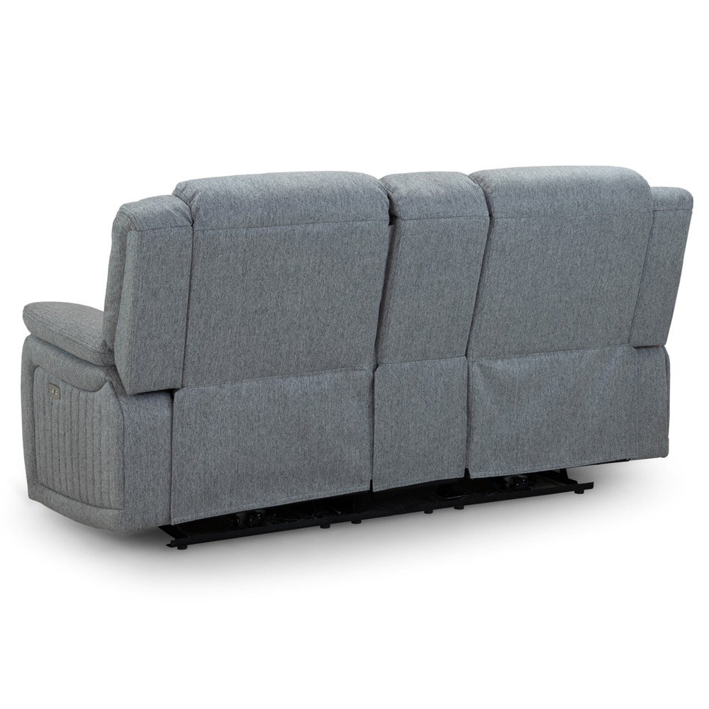 Lindsay Fabric Electric Recliner 2 Seater Sofa In Grey