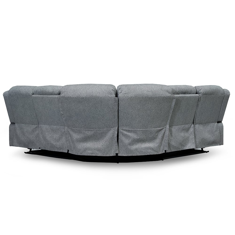 Lindsay Fabric Electric Recliner Large Corner Sofa In Grey