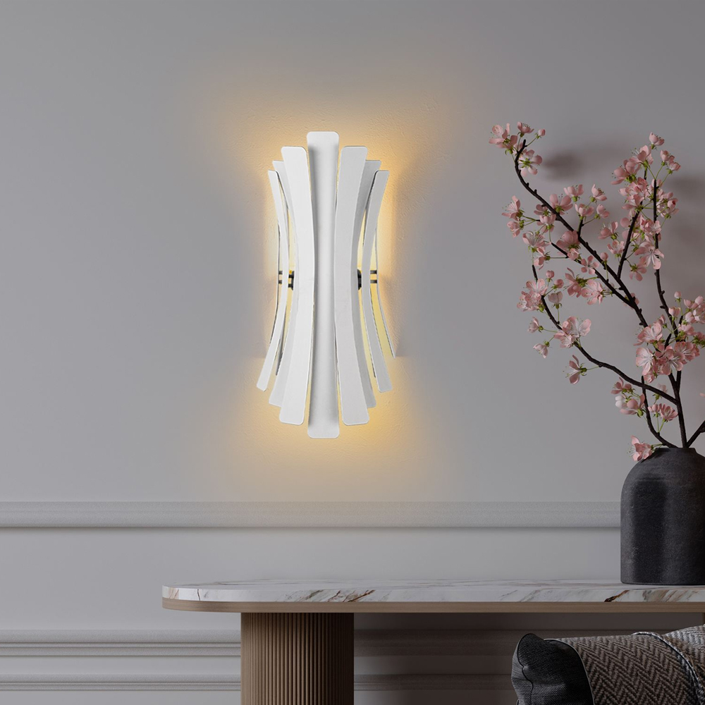Linea Metal Wall Light in White
