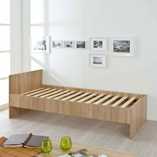 Lini Wooden Single Bed In Sonoma Oak_2