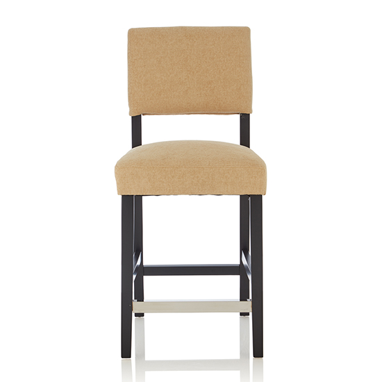Linnot Oatmeal Fabric Bar Stools With Black Legs In Pair_2