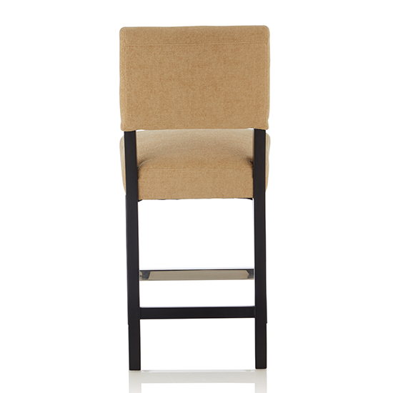 Linnot Oatmeal Fabric Bar Stools With Black Legs In Pair_4