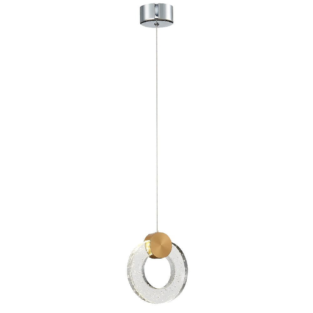 Read more about Linton 1 light glass shade pendant light in chrome and gold