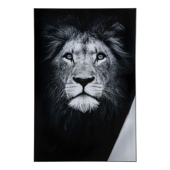 Photo of Lion picture acrylic wall art in black and white