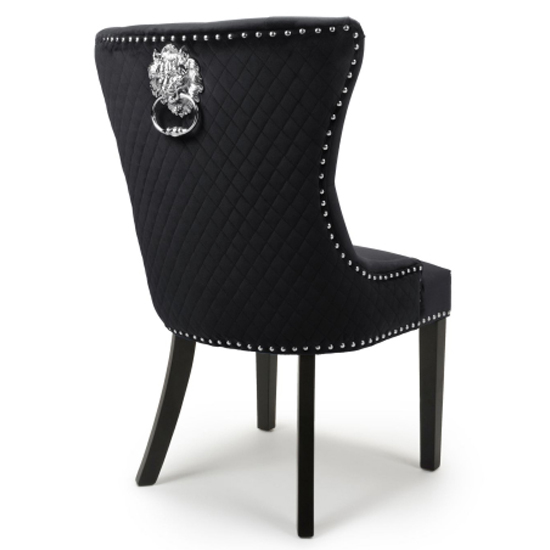 Lionhead Black Velvet Accent Chairs With Black Legs In Pair FiF