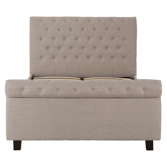 Lionrock Fabric Storage Ottoman Double Bed In Light Grey Furniture in