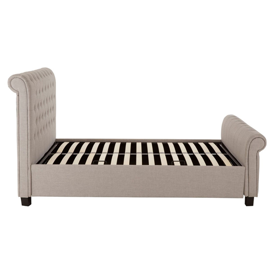 Lionrock Fabric Storage Ottoman Double Bed In Light Grey