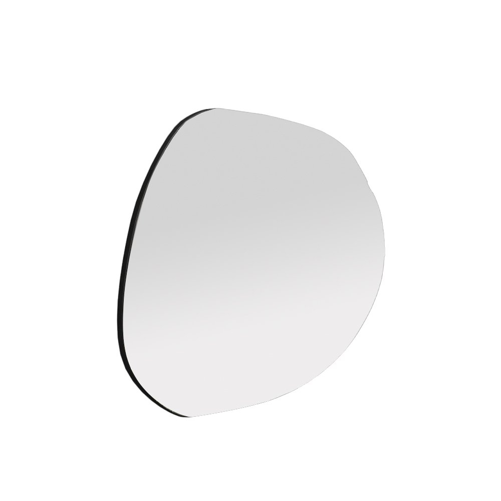 Liora Glass Wall Mirror with Black Wooden Frame
