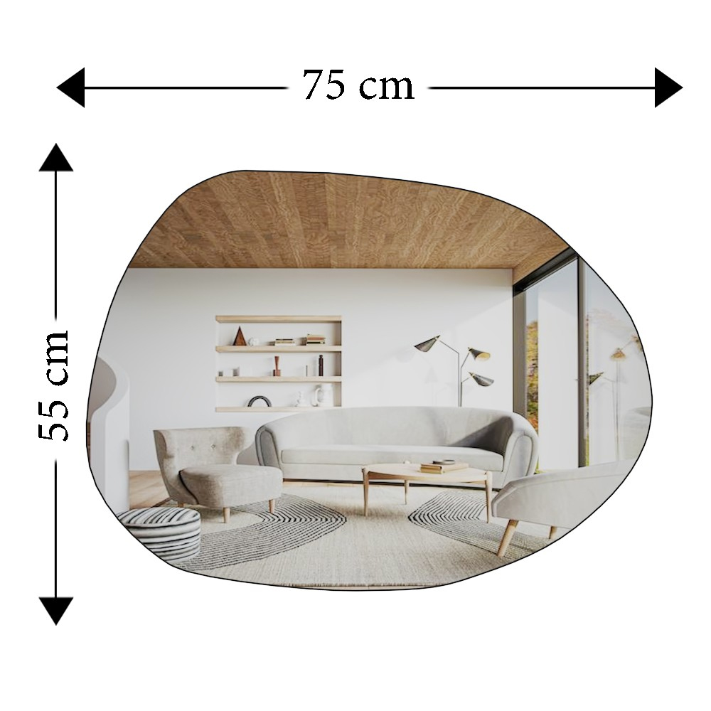 Liora Glass Wall Mirror with Black Wooden Frame