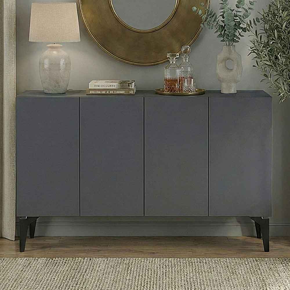 Lipa Wooden Sideboard with 4 Doors in Anthracite
