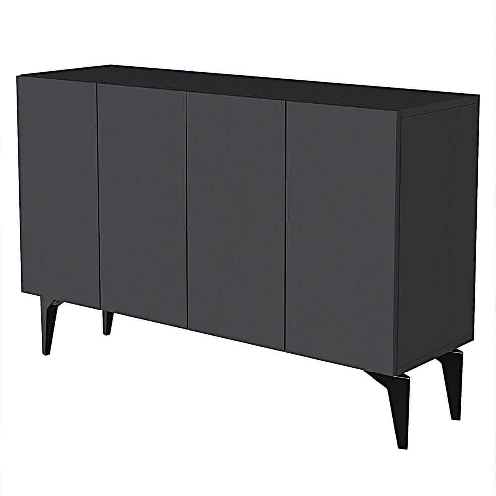 Lipa Wooden Sideboard with 4 Doors in Anthracite