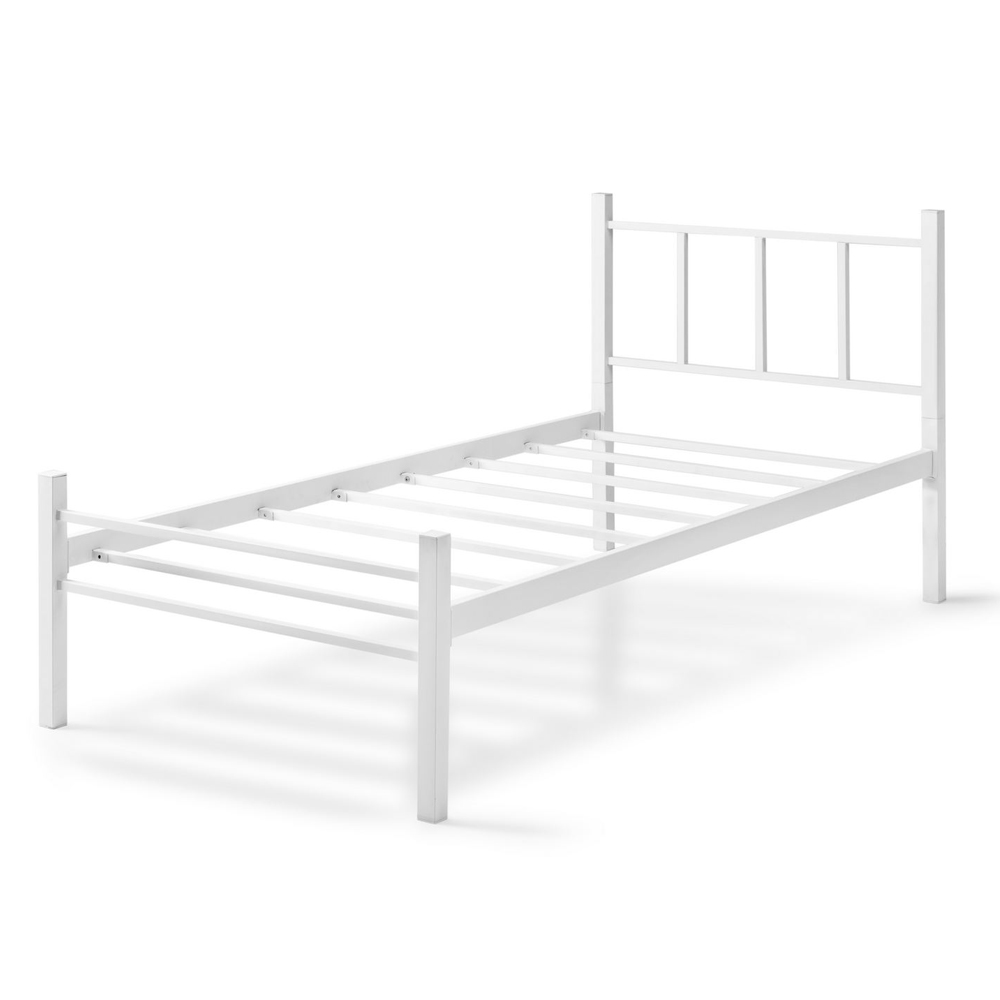Lirex Metal Single Bed in White