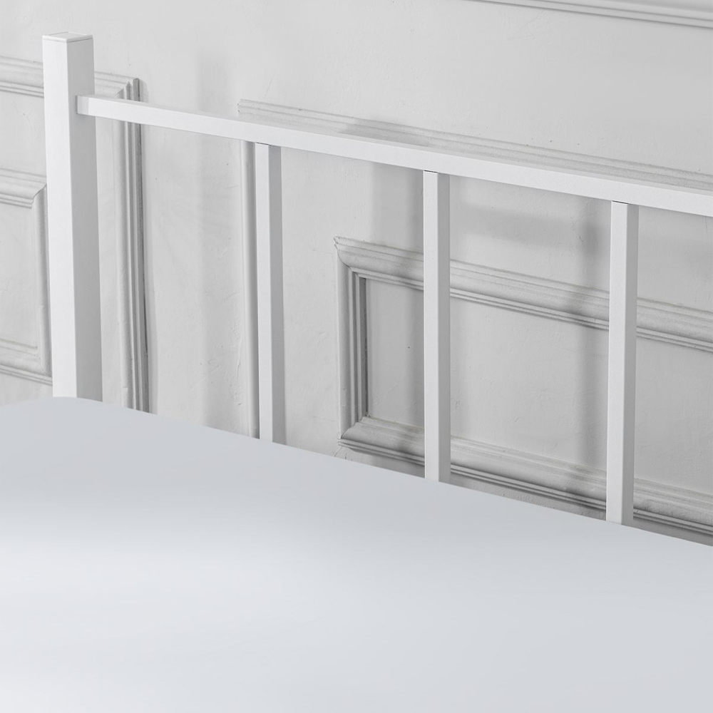 Lirex Metal Single Bed in White