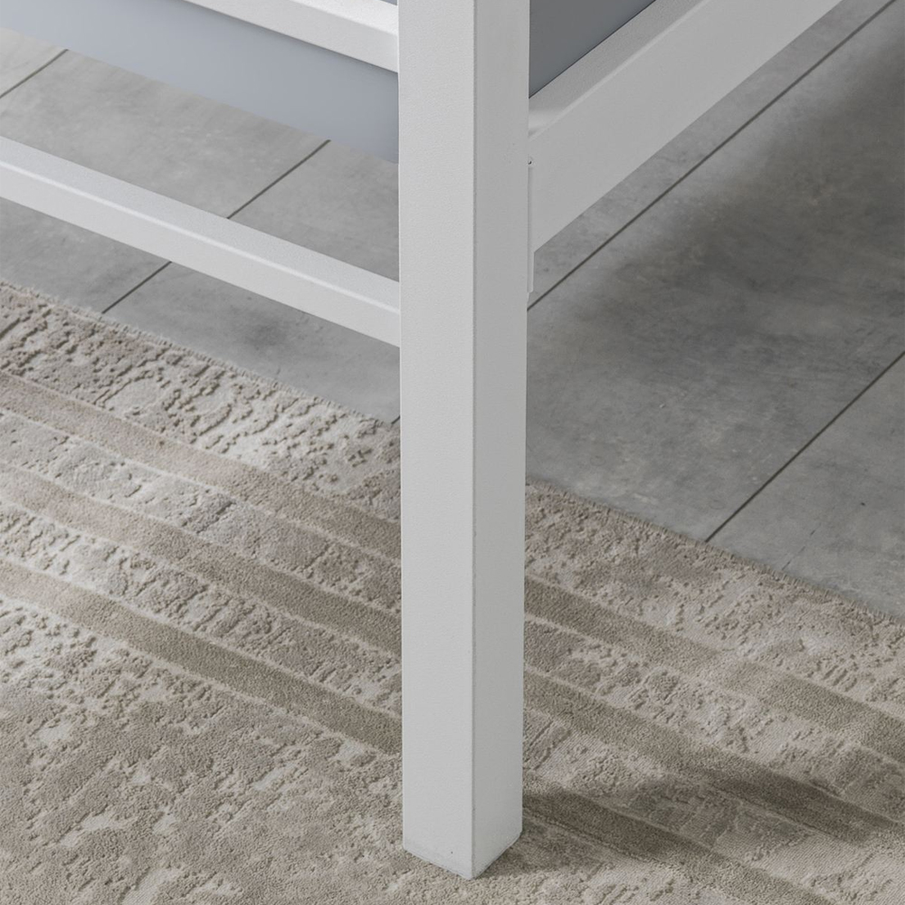 Lirex Metal Single Bed in White