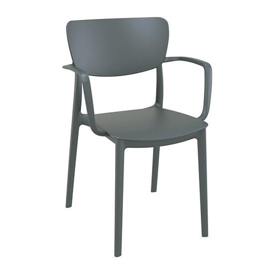 Lisa Dark Grey Polypropylene Dining Chairs In Pair