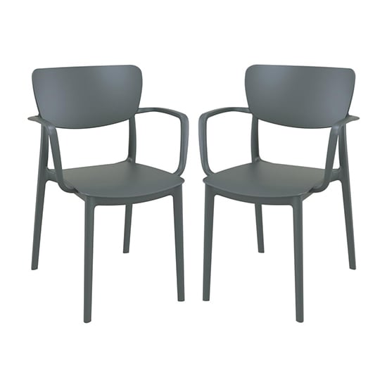 Product photograph of Lisa Dark Grey Polypropylene Dining Chairs In Pair from Furniture in Fashion