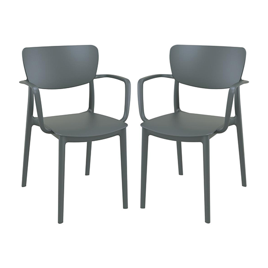 Read more about Lisa dark grey polypropylene dining chairs in pair