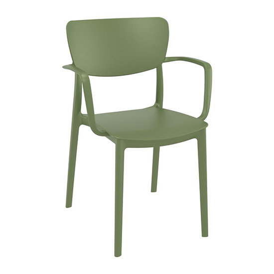 Lisa Olive Green Polypropylene Dining Chairs In Pair