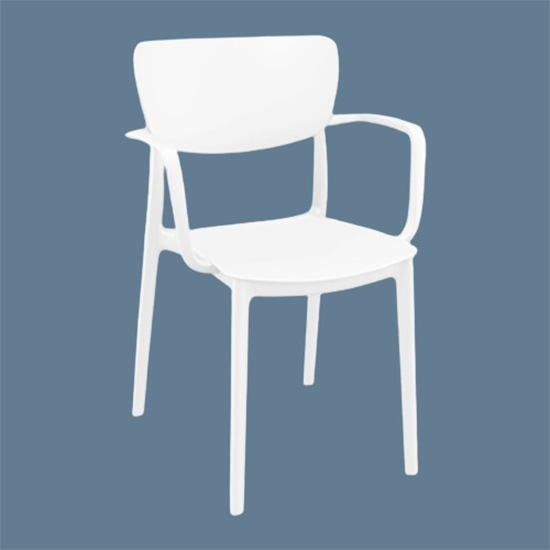 Lisa Polypropylene With Glass Fiber Dining Chair In White