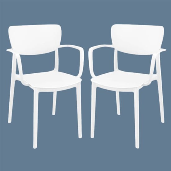 Product photograph of Lisa White Polypropylene Dining Chairs In Pair from Furniture in Fashion