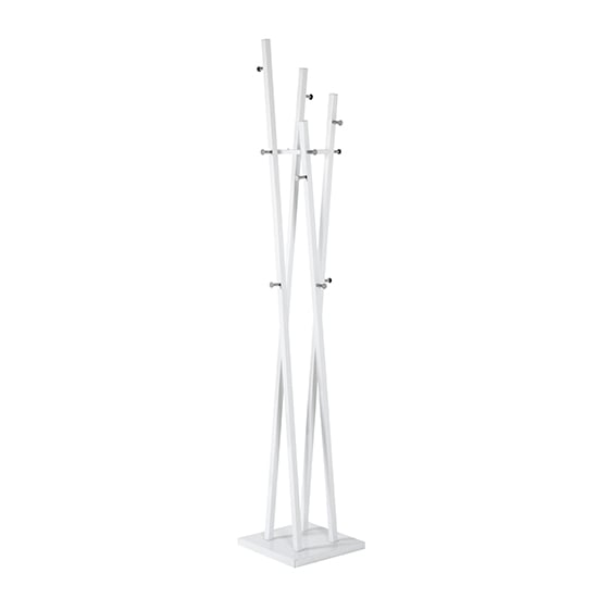 Lisboa Metal 12 Hooks Coat Stand In White And Chrome