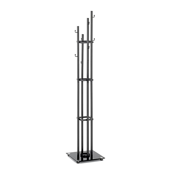 Lisboa Metal Coat Stand In Anthracite With Black Glass Base_2
