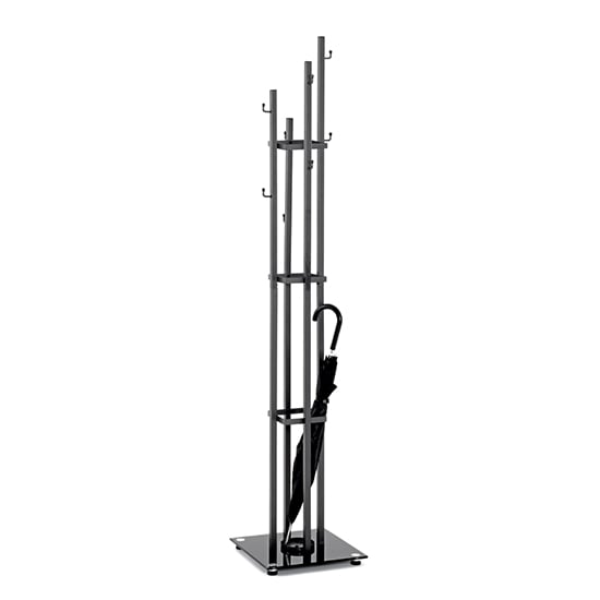 Lisboa Metal Coat Stand In Anthracite With Black Glass Base_1