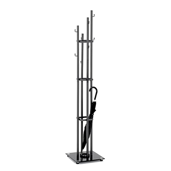 Product photograph of Lisboa Metal Coat Stand In Anthracite With Black Glass Base from Furniture in Fashion