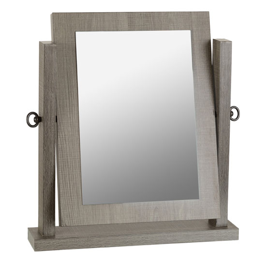 Laggan Dressing Table Mirror In Black Wood Grain Frame