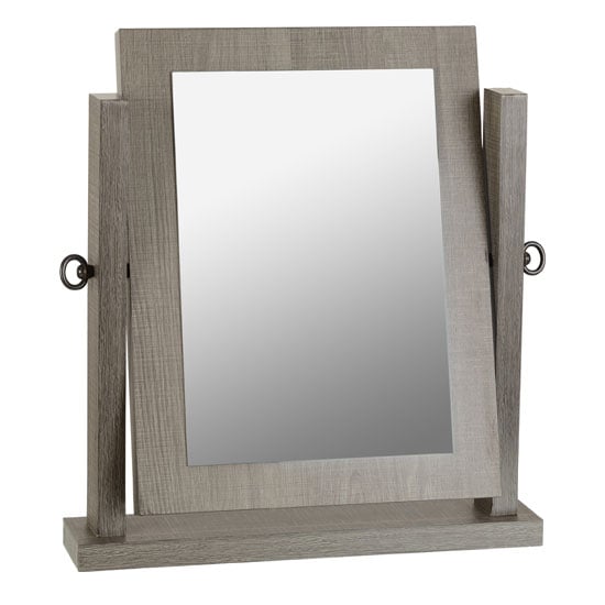 Product photograph of Laggan Dressing Table Mirror In Black Wood Grain Frame from Furniture in Fashion