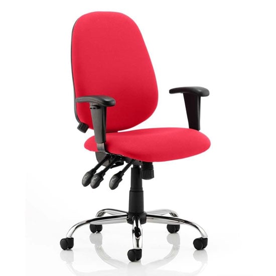 Photo of Lisbon office chair in bergamot cherry with arms