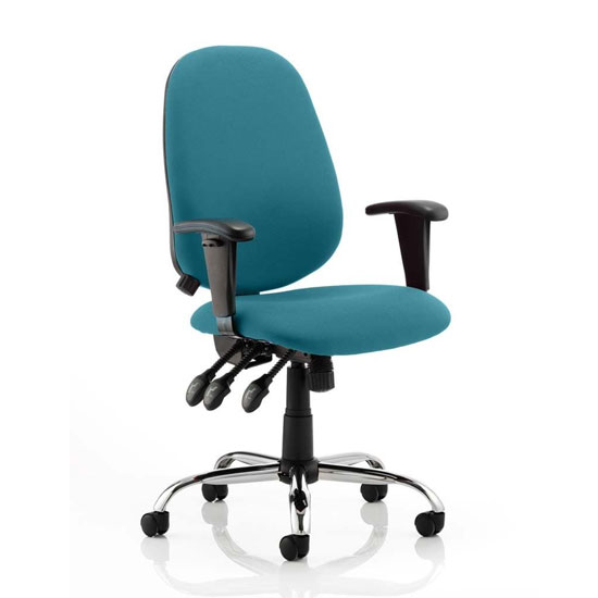 Photo of Lisbon office chair in maringa teal with arms