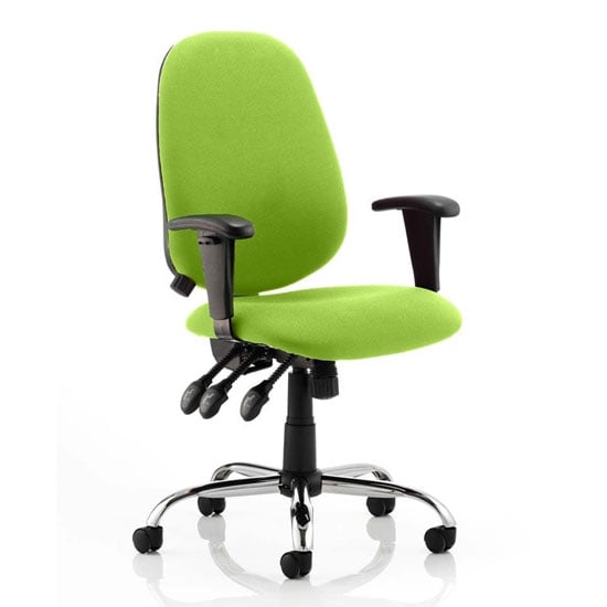 Lisbon Office Chair In Myrrh Green With Arms