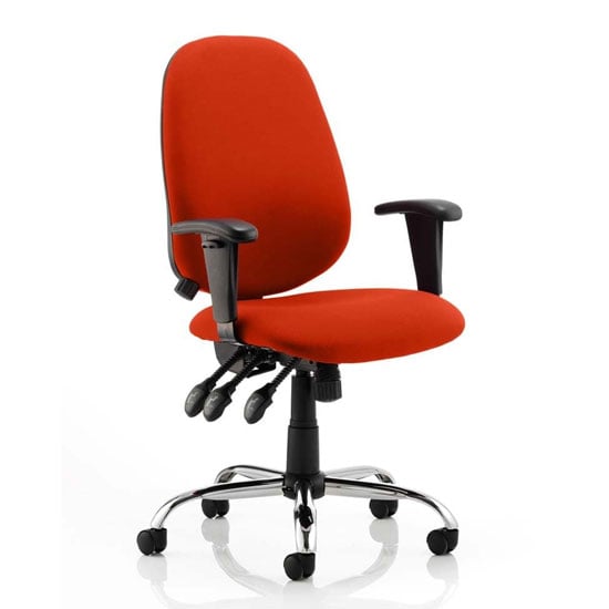 Product photograph of Lisbon Office Chair In Tabasco Red With Arms from Furniture in Fashion