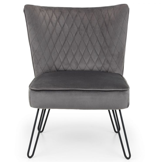 Lalette Velvet Bedroom Chair In Grey Furniture in Fashion