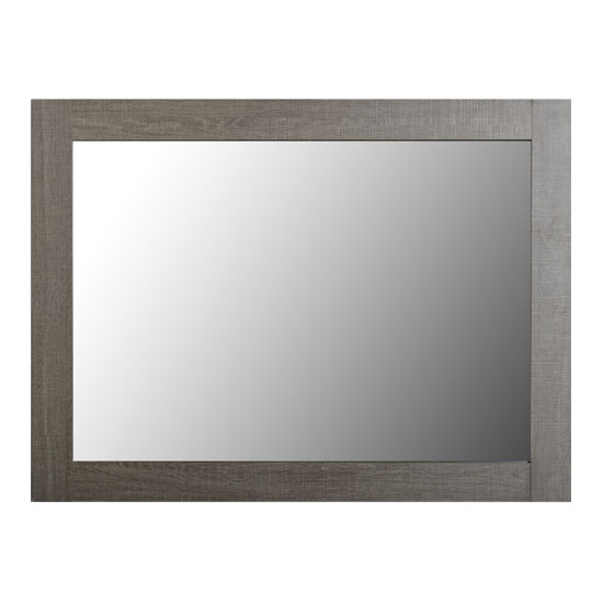 Read more about Laggan wall bedroom mirror in black wood grain frame