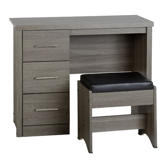 Product photograph of Laggan Wooden 2pc Dressing Table Set In Black Wood Grain from Furniture in Fashion