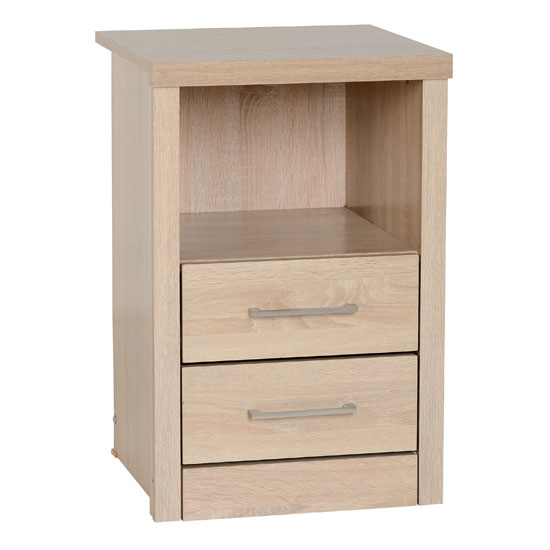 Photo of Laggan wooden bedside cabinet with 2 drawers in light oak