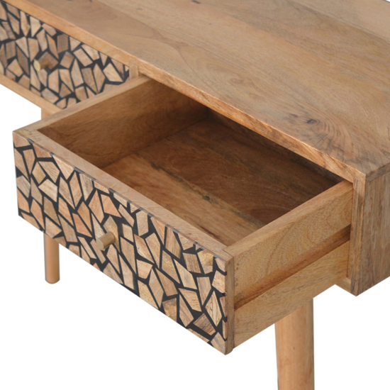Lisbon Wooden Console Table In Oak Ish And Wood Resin Inlay_4