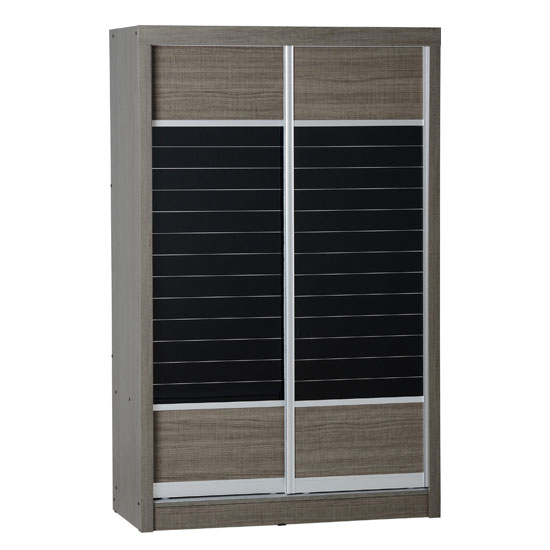 Read more about Laggan wooden sliding wardrobe in black wood grain with 2 doors