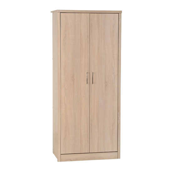 Read more about Laggan wooden wardrobe in light oak effect veneer with 2 doors