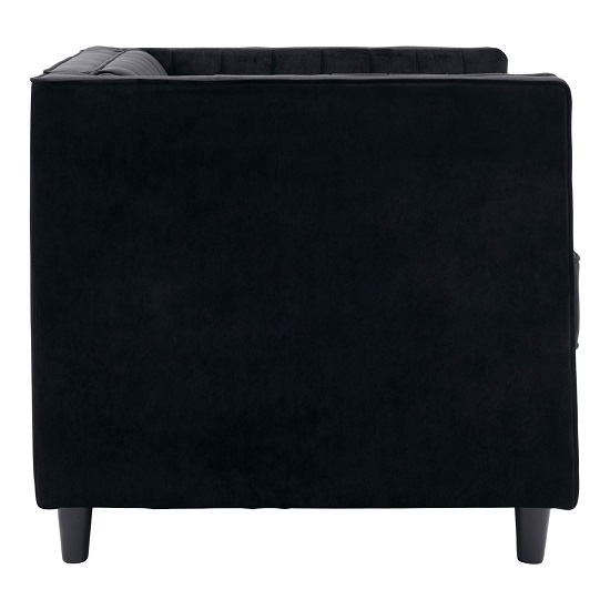 Lismore Contemporary Sofa Chair In Black Velvet_3