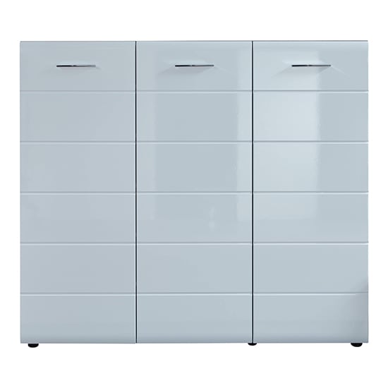 Aquila Large Shoe Cabinet In White High Gloss And Smoky Silver_5