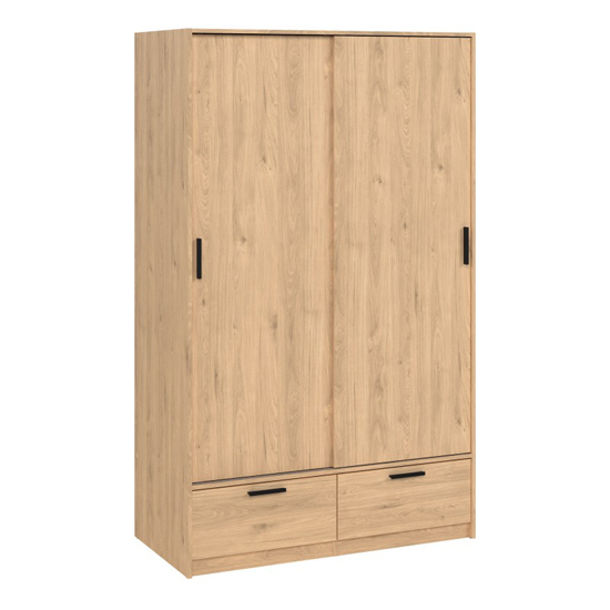 Liston Wooden Wardrobe With 2 Doors 2 Drawers Oak