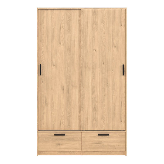 Liston Wooden Wardrobe With 2 Doors 2 Drawers Oak